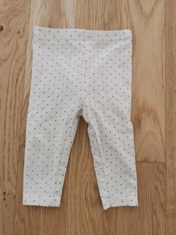 Legging beige à pois noir 6 mois