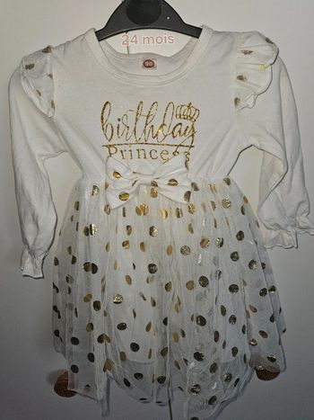 Robe anniversaire fille “Birthday Princess” - Taille 90 cm