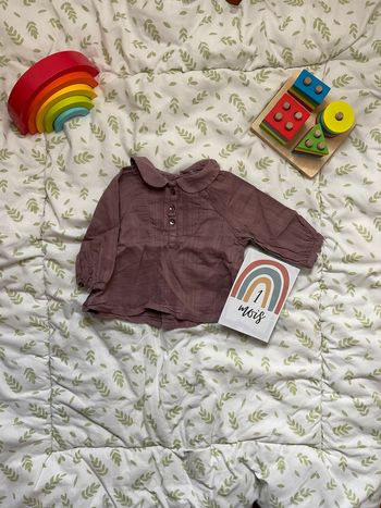 blouse manches longues prune obaibi 1 mois ouverture totale au dos