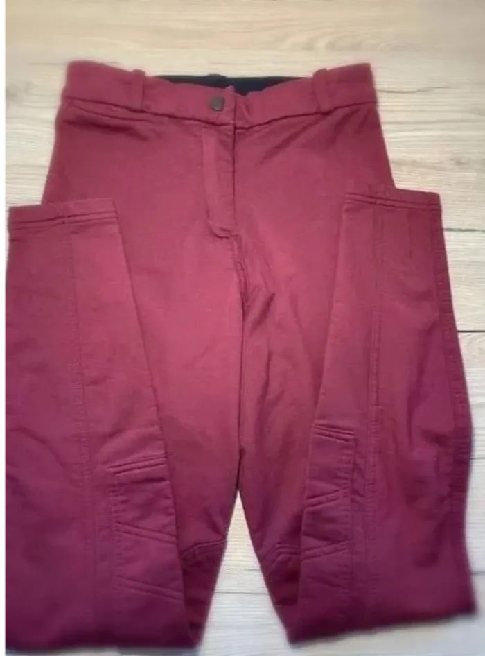 Pantalon  d’Équitation  Fouganza Hiver Bordeaux, Très Bon  État - photo numéro 2