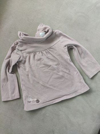 Sous pull violet clair obaibi 12 mois