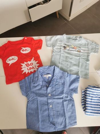 Lot 2 tee shirts + 1 chemise (+ tee shirt, pantalon et gilet offert)