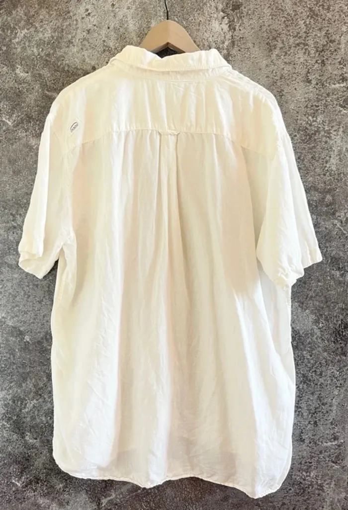 Chemise blanche homme Oxbow taille XXL coton lin Camisa hombre Camicia uomo Herrenhemd - photo numéro 4