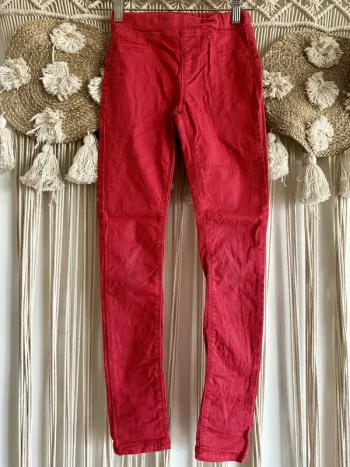 Jegging rouge coeurs 10 ans