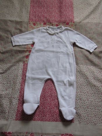 Pyjama velours blanc 6 mois