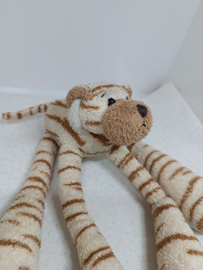 Petite peluche cmp plush doudou teddy zèbre zébré grosse pattes grande big beige crème tigre tiger - photo numéro 7