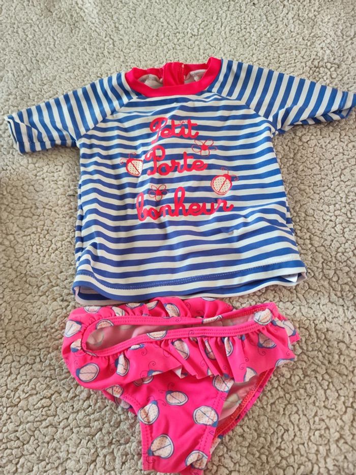 Maillot de bain tee shirt + culotte anti uv - photo numéro 2