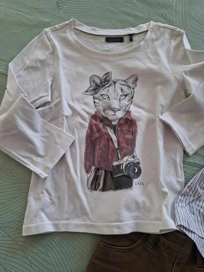 Jegging, t-shirt manches longues et chemise 24 mois - photo numéro 2
