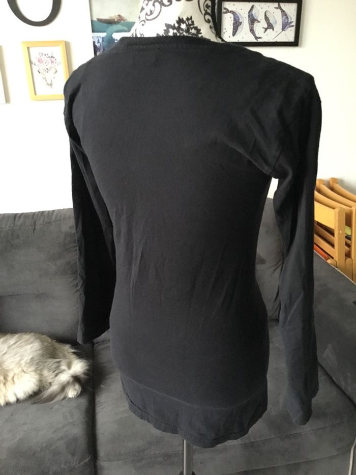 Ensemble débardeur blanc/haut manches longues noir col V 34/36 - photo numéro 2