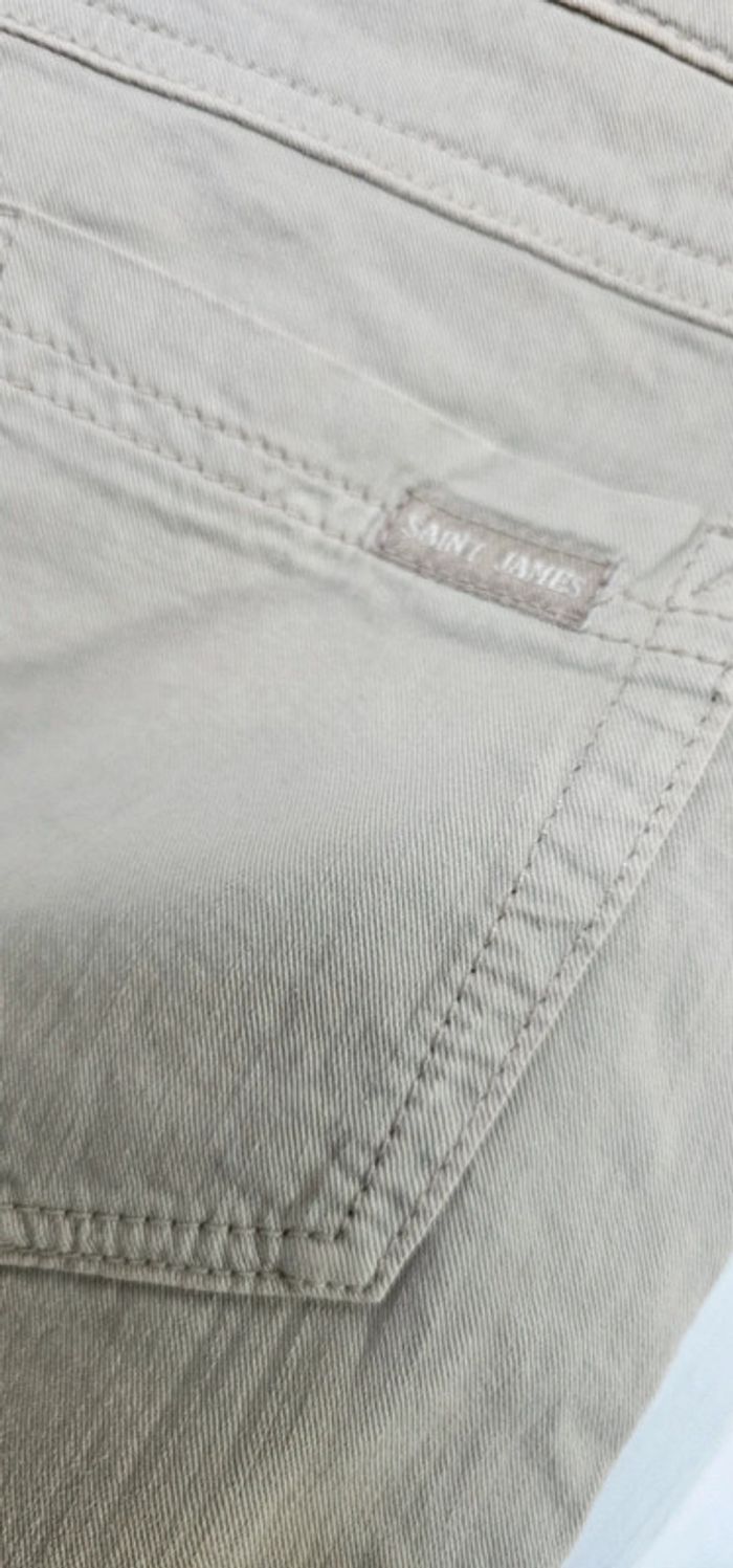 Pantacourt Bermuda Short long Coton Elasthane Saint James Taille 40 - photo numéro 5