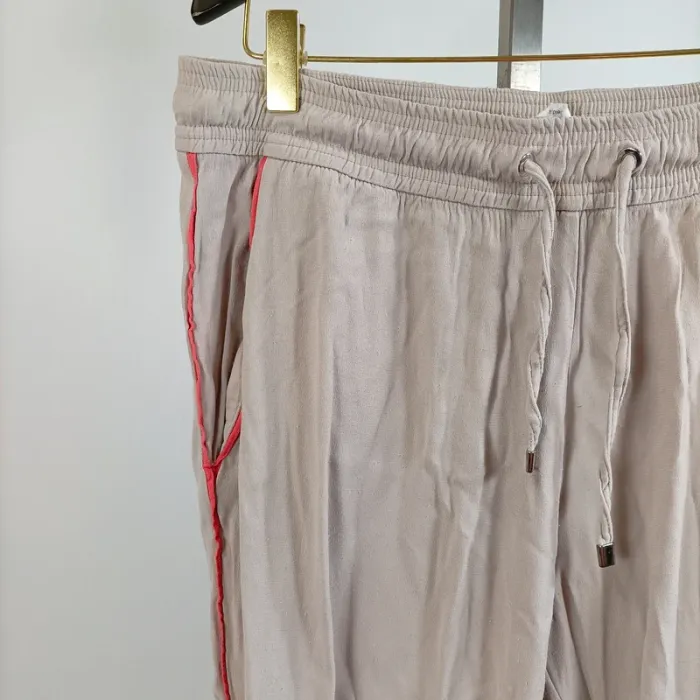 Pantalon fluide Gris clair, décontracté chic - Viscose / Coton Air Field T. 44 XXL - photo numéro 5