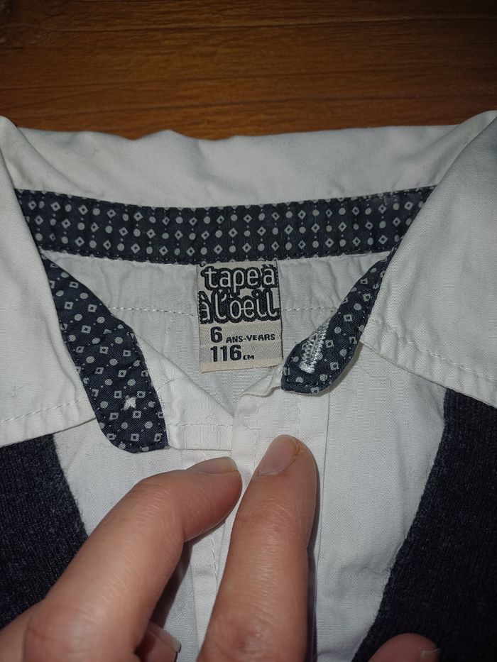 Lot T-shirt effet chemise doublé  6 ans garçon - photo numéro 2