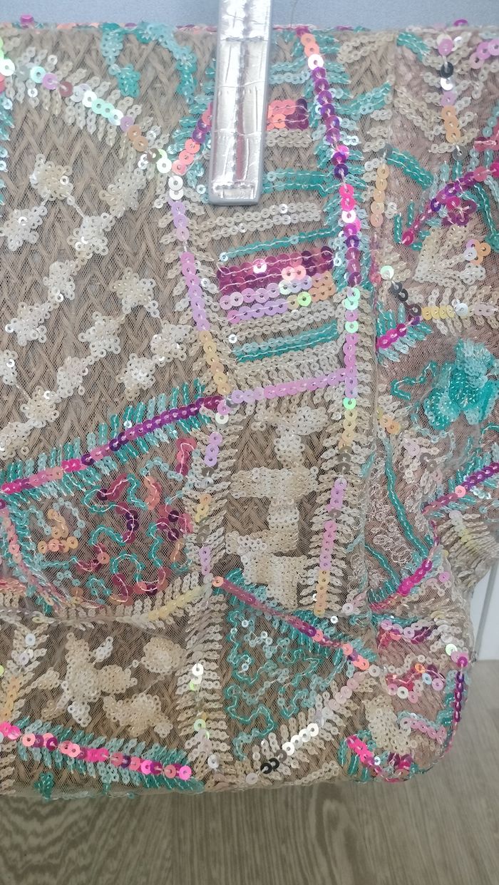 Sac à main neuf en rafia sequins - photo numéro 2