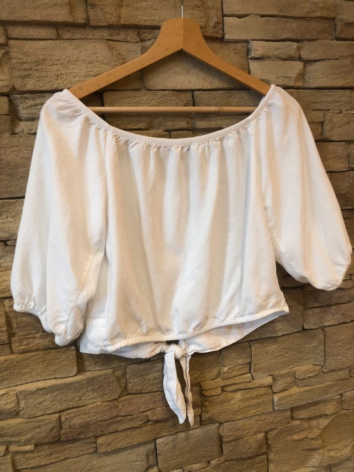 Top blanc taille L de chez Bershka - photo numéro 2