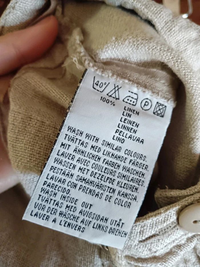 Short beige large en lin - photo numéro 9
