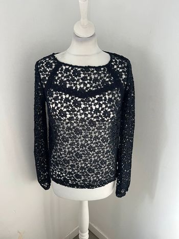 Blouse en dentelle marine Promod S