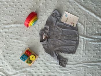 chemise manches longues bleu jean poche poitrine 18 mois kidkanai
