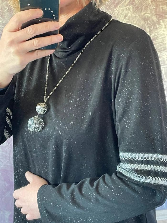 Robe tunique noire façon poncho splendide - photo numéro 5