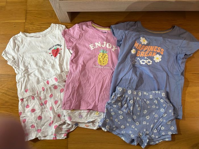 Lot de 3 pyjamas shorts fille