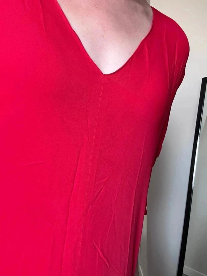 Blouse légère col V rouge vif - Taille 38 - Neuf sans étiquette - photo numéro 11