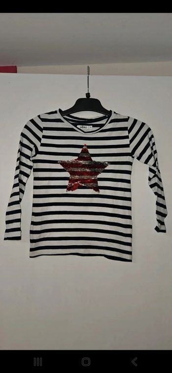 Tee-shirt manche longue à sequins fille 5 ans