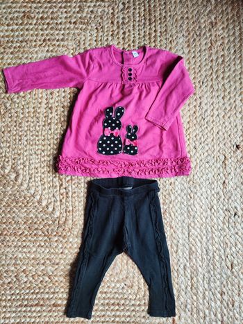 Ensemble tee shirt leggings ML 12 mois