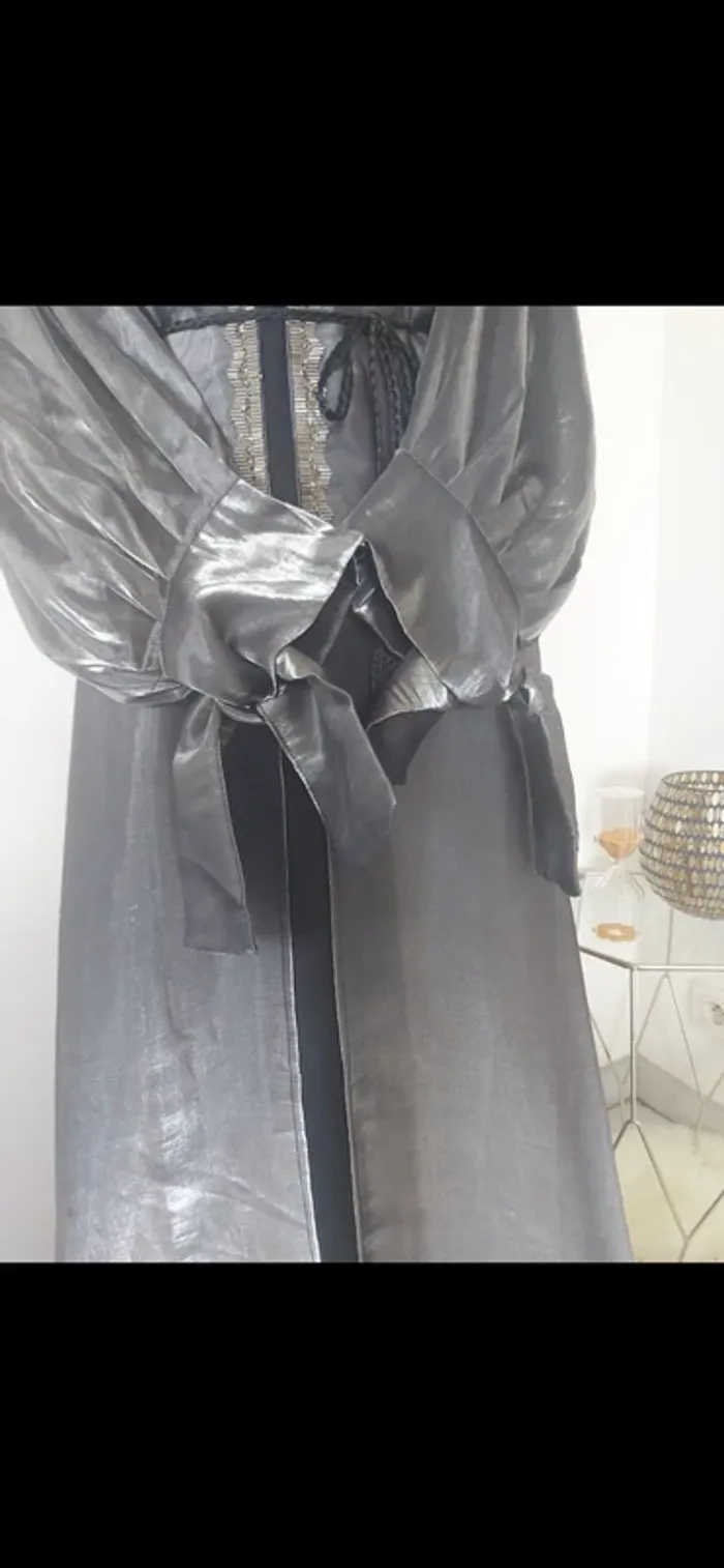 Robe kimono 👘 4 pièces argenté noir neuve - photo numéro 7