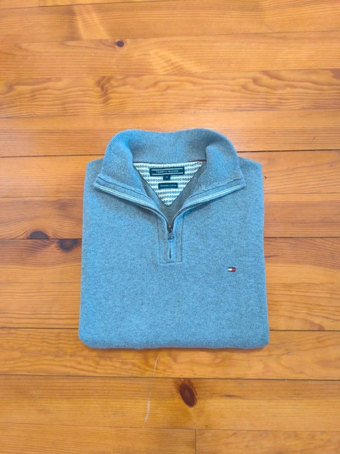 Half Zip Tommy Hilfiger - Col camionneur - Gris - Taille M - photo numéro 2