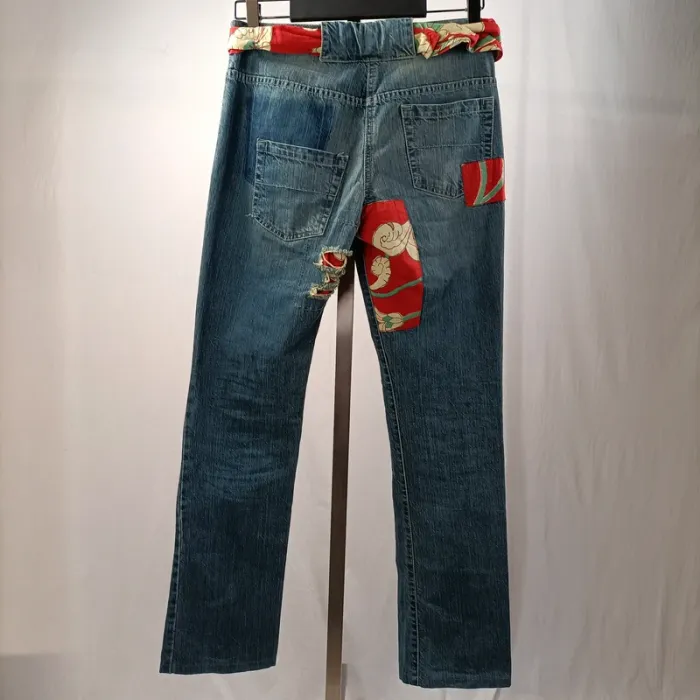 Jeans empiècement fleuri - Kenzo Paris - Taille 36 A1216 - photo numéro 3