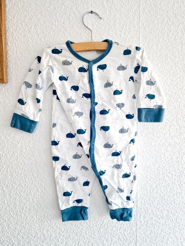 Zeeman - Grenouillère / pyjama une pièce / dors bien sans pieds - Baleines (3 mois) - photo numéro 2