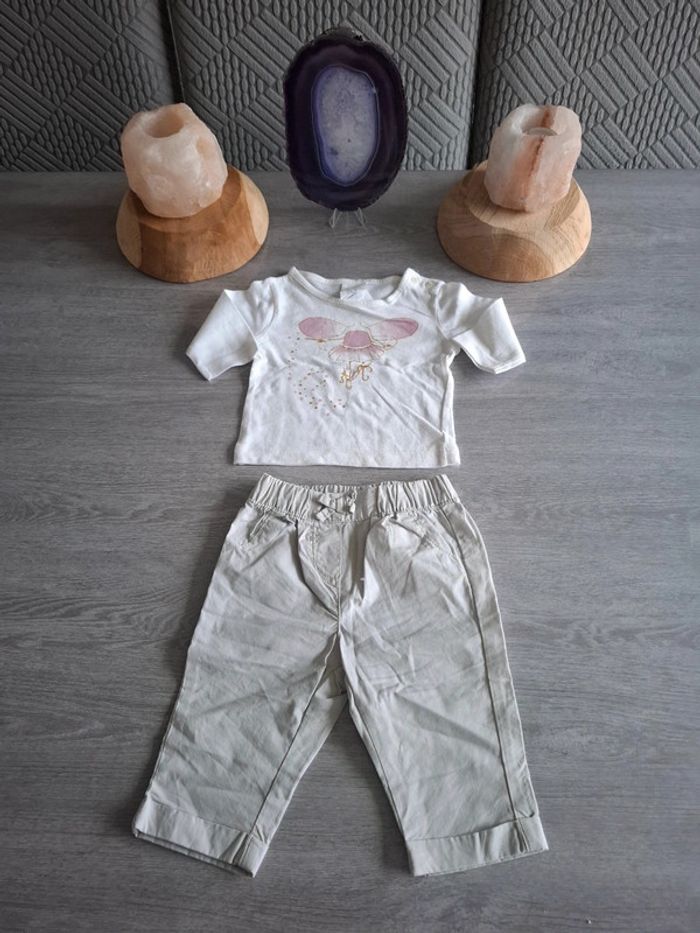 Ensemble bébé 1 mois pantalon et t-shirt