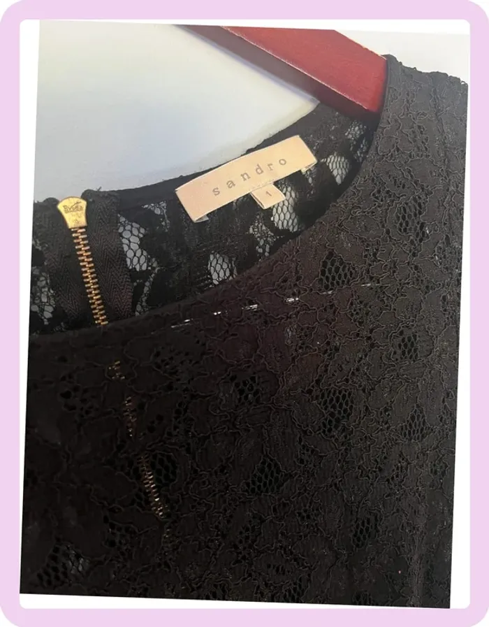 🖤 Robe Sandro Taille 1 – Noir, Dentelle & Élégance Féminine - photo numéro 2