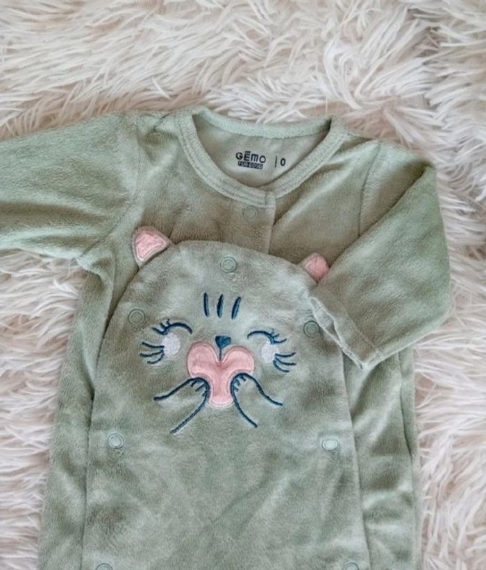 Pyjama velours naissance Gémo 💚🌼 - photo numéro 2