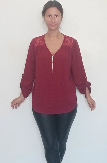 Blouse chic bordeaux taille 42