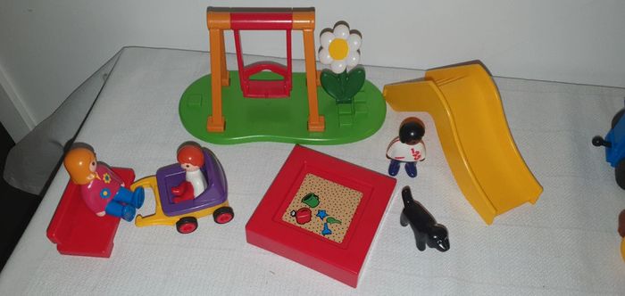 Playmobil 1 2 3 lot ou unité Air de jeux, bus, animaux sauvage et ferme tracteur pompier - photo numéro 2