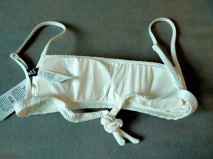 Haut de bikini blanc texturé – Etam – Taille 36 – Neuf avec étiquette - photo numéro 2