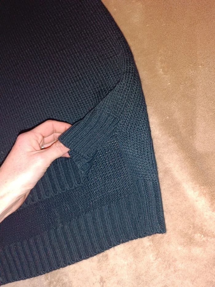 Robe tunique pull sans manches noir uni - photo numéro 3