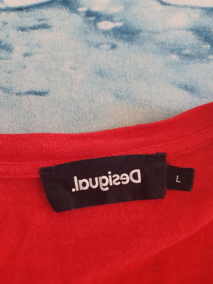 Tee-shirt rouge desigual taille L - photo numéro 3