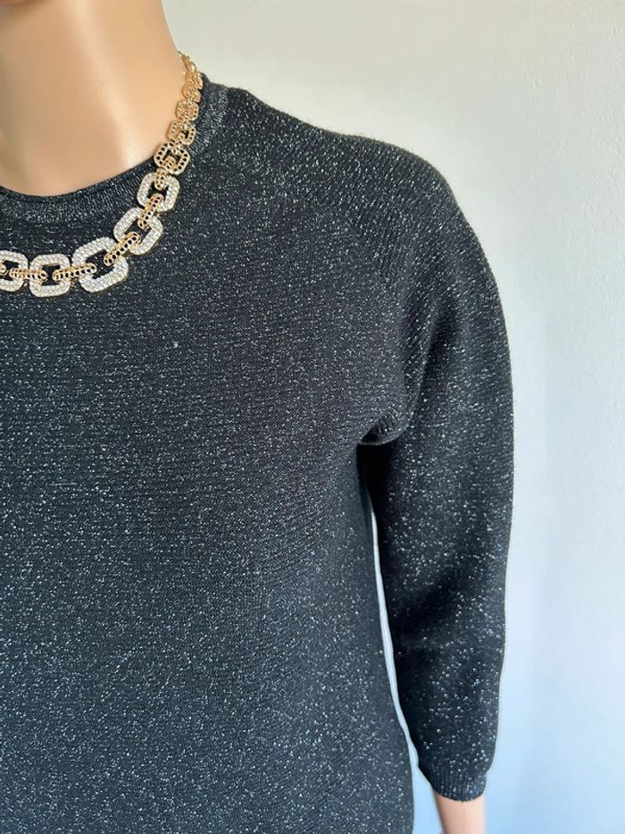 Pull court noir pailleté Cassia taille 38 jamais porté (taille petit) - photo numéro 6