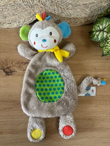 Doudou plat singe multicolore nicotoy simba toys