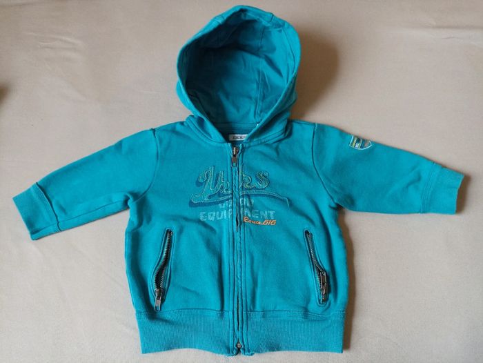 Gilet capuche bleu Ikks 18m