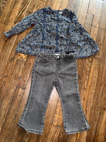 blouse bout'chou et jeans Zara 36 mois