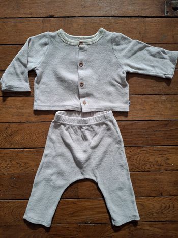 Ensemble petit bateau 6 mois mixte coton éponge beige