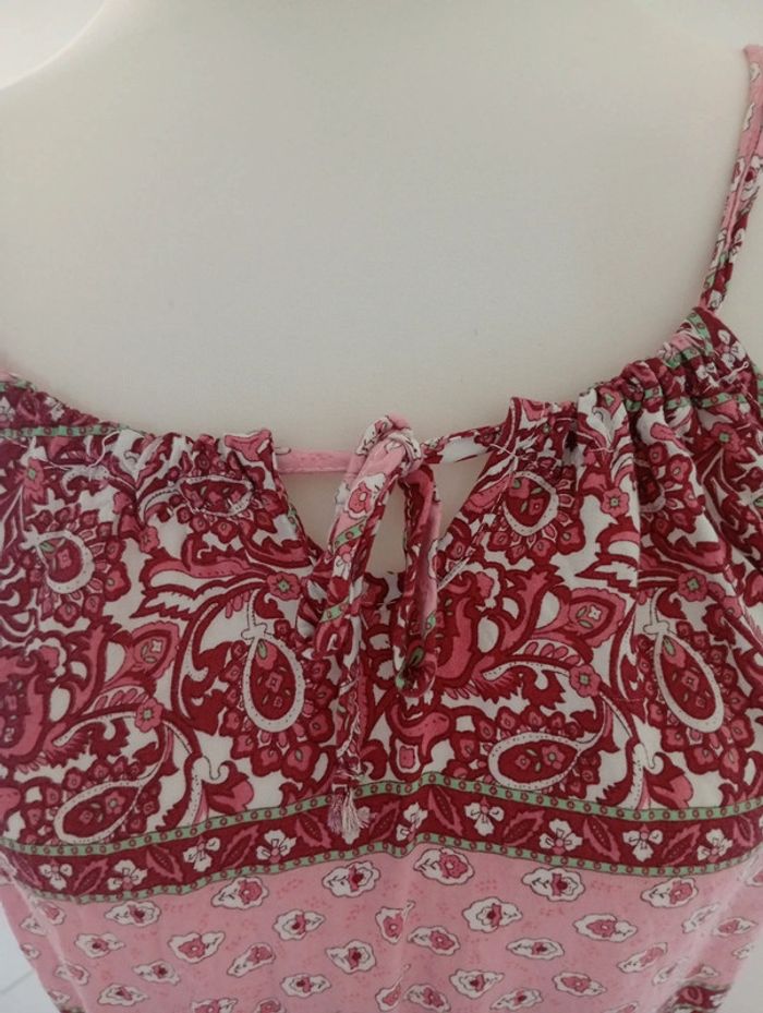 Robe longue en coton - taille L | motif floral - photo numéro 5