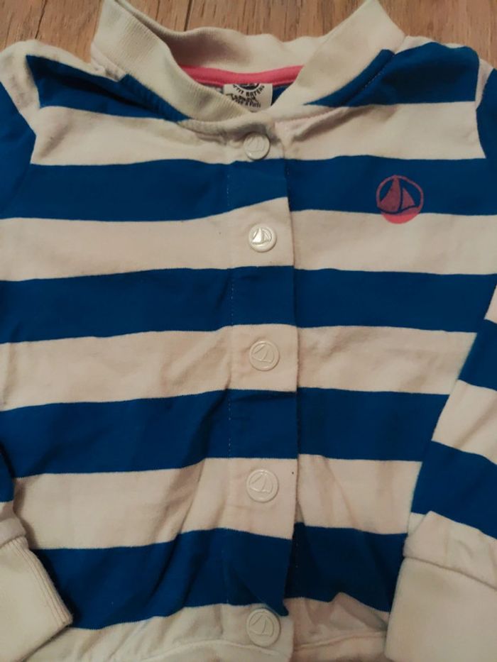 Gilet fille petit bateau rayé - photo numéro 3