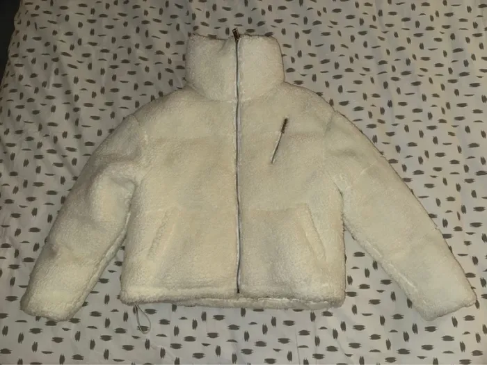 Manteau pilou blanc