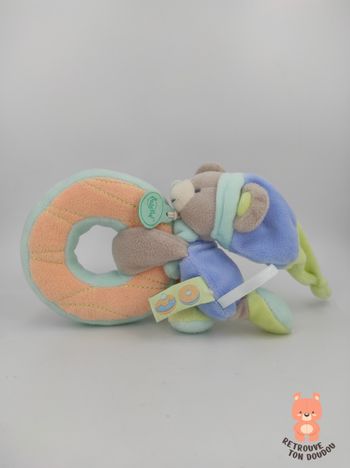 Doudou Anneau Hochet Ours BN034 Baby Nat'