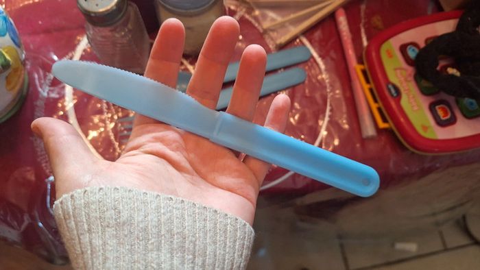 Set couvert plastique bleu - photo numéro 2