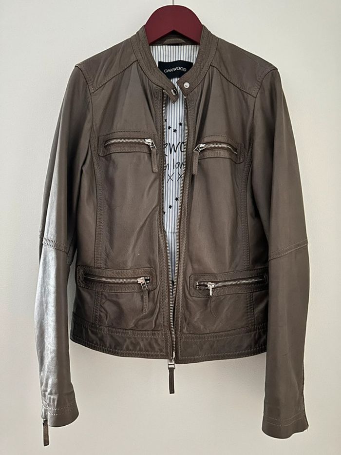 Tres belle veste oakwood taille s en cuir - photo numéro 8