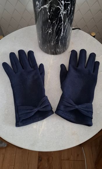 gants en daim bleus marine
